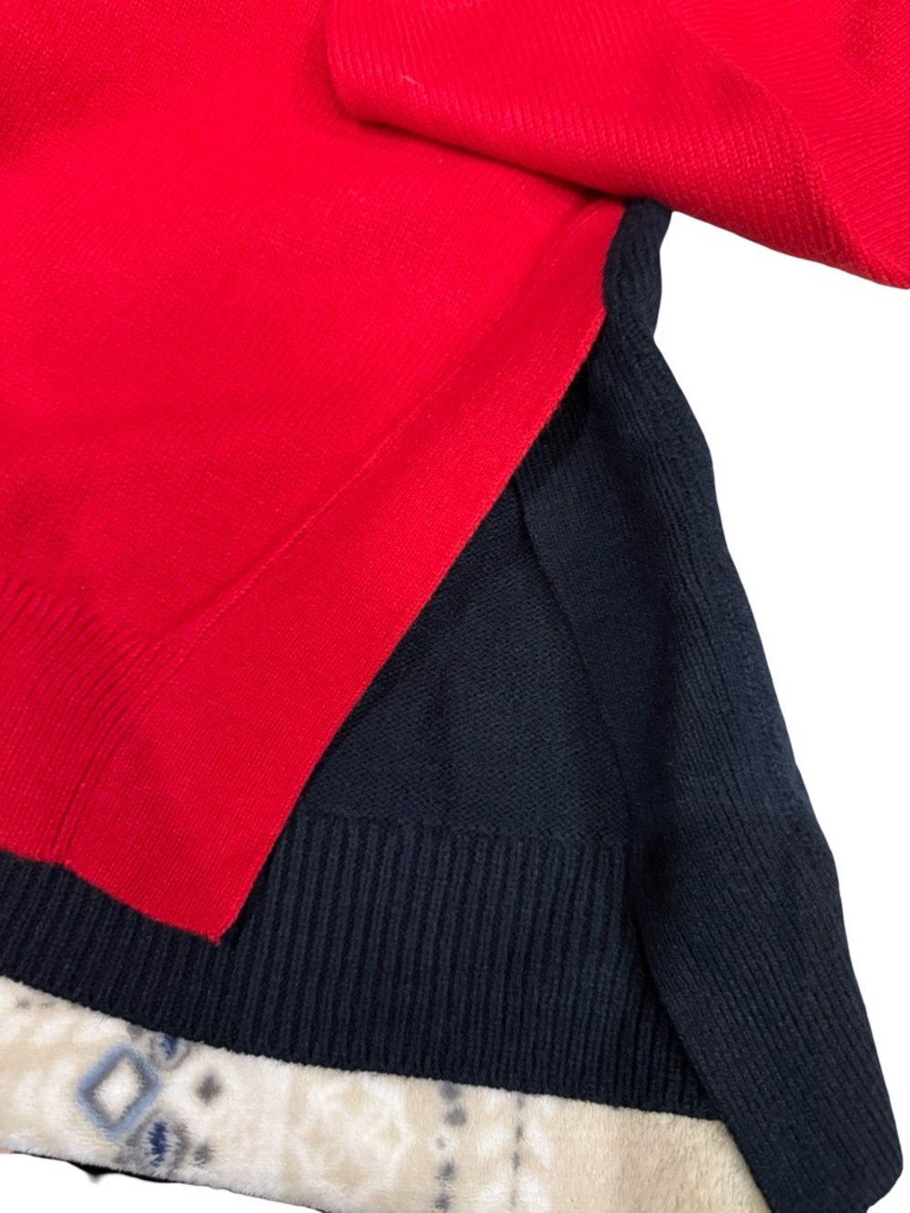 Tommy Hilfiger Mock Neck Sweater Small Red Colorblock Button Shoulder NWT Preppy - Picture 11 of 13